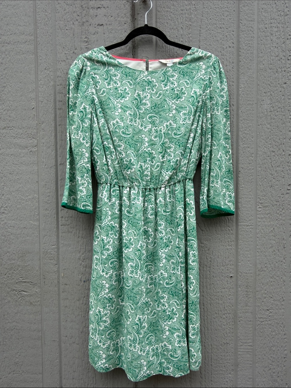 Boden Green Paisley Print Women's Dress Size: 6R